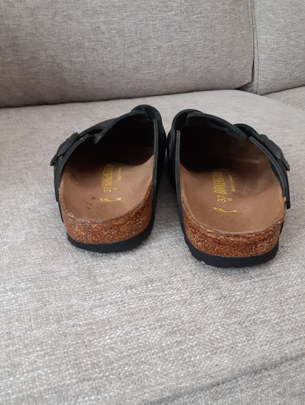 Birkenstock Black Leather Clog with Buckle Detail - Picture 3 of 9